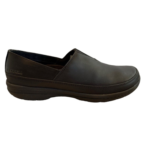 Merrell Encore Kassie Moc Black Leather Loafer Shoes Slip On Clog Women's Sz 6.5 - Picture 4 of 12